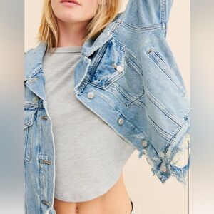 Agolde Light Blue Distressed Jean Jacket